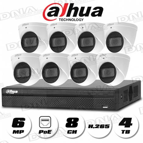 4k|H.265 8ch 8PoE NVR 4TB HDD & 6MP PoE Cameras