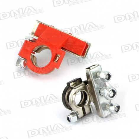 3-Way Battery Terminals Negative & Postive No Cover - 1 Pair