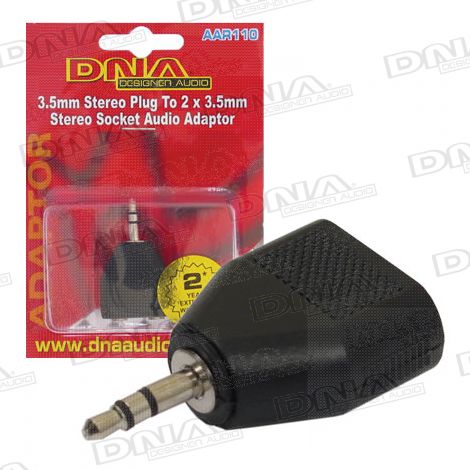 3.5mm Stereo Plug To 2 Socket Adaptor - 1 Pack