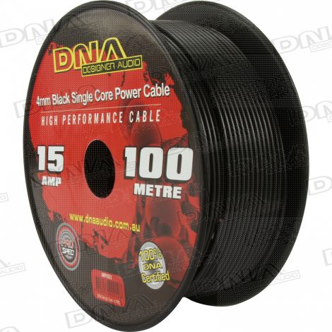 4mm Single Core Power Cable Black - 100 Metres