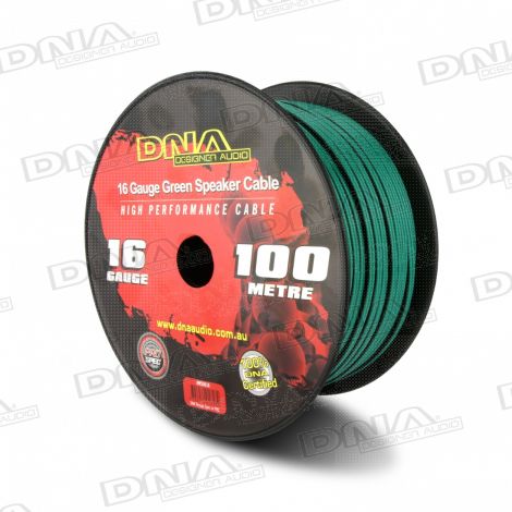 16 Gauge Green Speaker Cable - 100 Metres