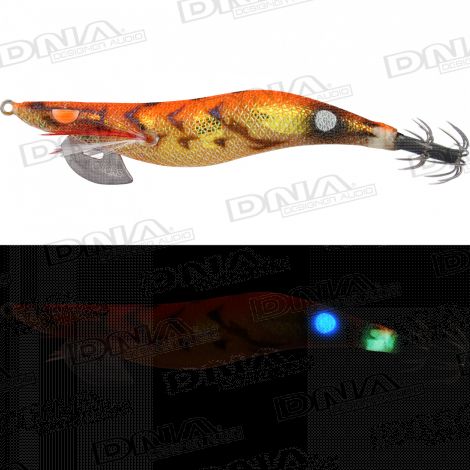 Clicks 3.5 Size Squid Lure Colour 062 - Orange Trick Shrimp / Blue Glow Dot