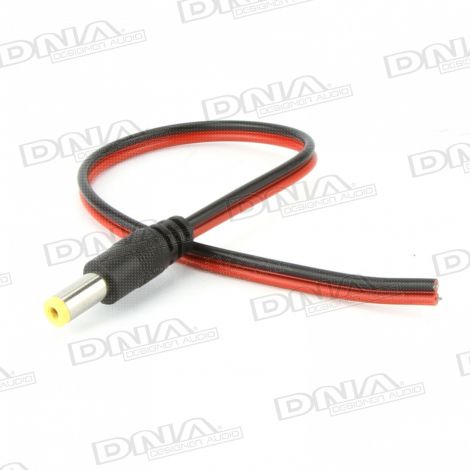 Male DC Plug 2.1mm x 5.5mm To Bare Wires