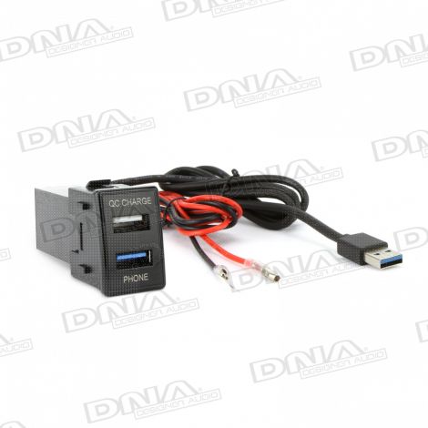 USB3.0 + QC3.0 USB 12VDC Fast Charger To Suit Switch Sockets In Isuzu & Holden Vehicles