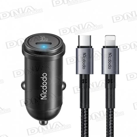 McDodo 30w USB-C Car Charger & USB-C to Lightning Cable - 2 In 1 Pack