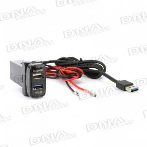 USB3.0 + QC3.0 USB 12VDC Fast Charger To Suit Large Switch Sockets In Mitsubishi
