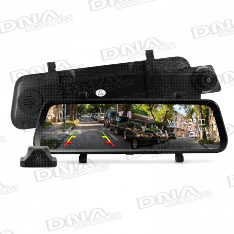 9.66 Inch Touch Screen AHD Mirror Display 1080P Dual Recording, Streaming & Reverse Camera Kit