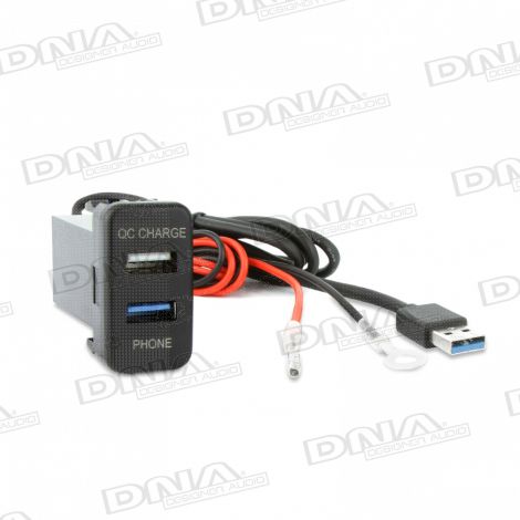 USB3.0 + QC3.0 USB 12VDC Fast Charger To Suit Large Switch Sockets In Toyota Vehicles