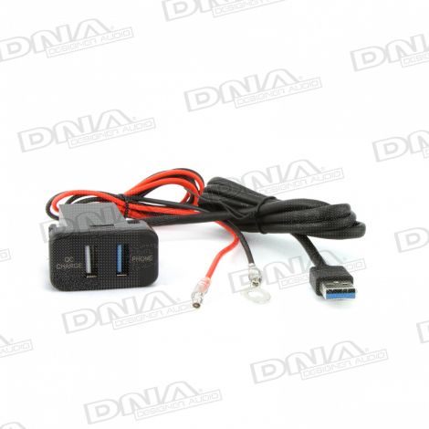 Large Horizontal USB QC Switch Sockets In Toyota Landcruiser Vehicles