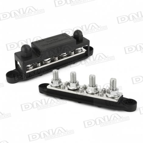 Bus Bar 4x M10 Studs + 6x M6 Screw - Black