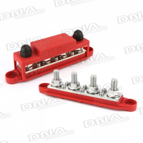 Bus Bar 4x M10 Studs + 6x M6 Screw - Red