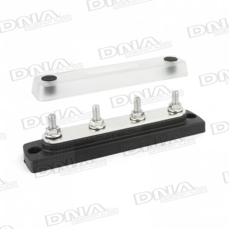 4x M6 Stud 150a 12-48Vdc Busbar - Black