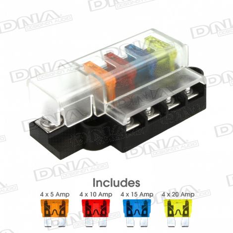 4 Way Blade Fuse Holder Block