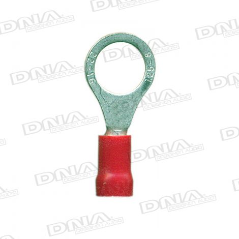 8.4mm Red Ring Crimp Terminals (Double Grip) - 100 Pack 