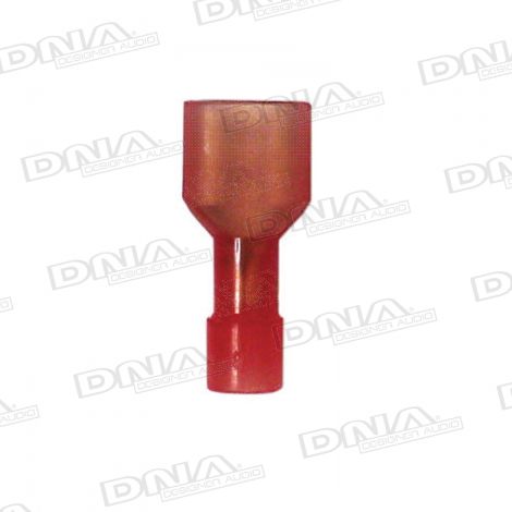 6.35mm Red High Temperature Fully Insulated Female Crimp Terminals (Double Grip) - 100 Pack