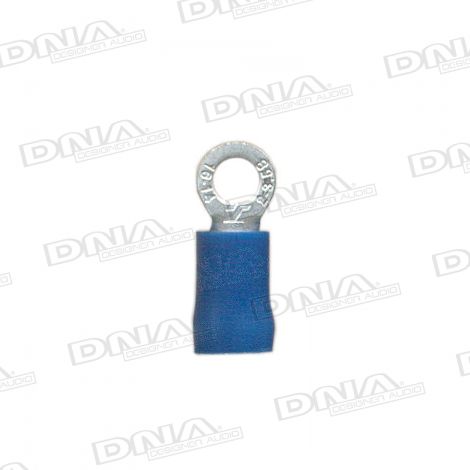3.7mm Blue Ring Crimp Terminals (Double Grip) - 100 Pack