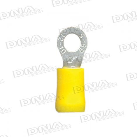 5.3mm Yellow Ring Crimp Terminals (Double Grip) - 100 Pack