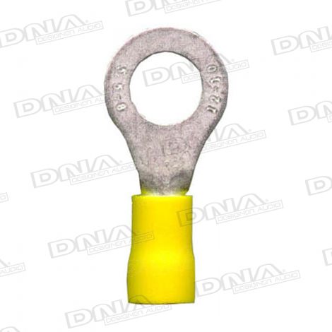 8.4mm Yellow Ring Crimp Terminals (Single Grip) - 100 Pack
