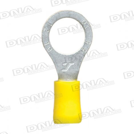 10.5mm Yellow Ring Crimp Terminals (Double Grip) - 100 Pack