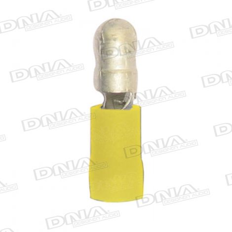 5mm Yellow Male Bullet Crimp Terminals (Double Grip) - 100 Pack