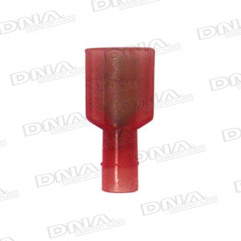 6.35mm Red High Temperature Fully Insulated Male Crimp Terminals (Double Grip) - 100 Pack