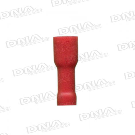 4.8mm Red Female Fully Insulated Spade Crimp Terminals (Double Grip) - 100 Pack