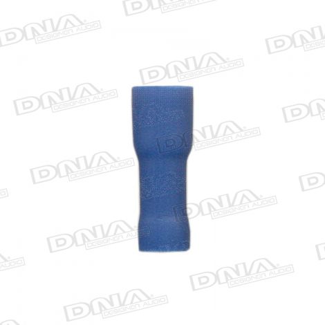 4.8mm Blue Female Fully Insulated Spade Crimp Terminals (Double Grip) - 100 Pack