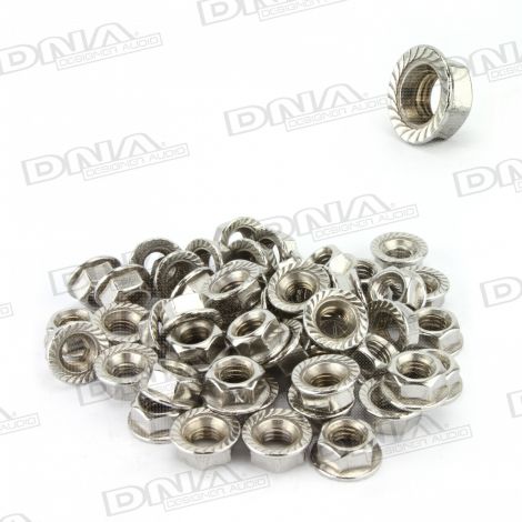 M8 Hex Serrated Flange Nut 201 Stainless Steel - 100 Pack