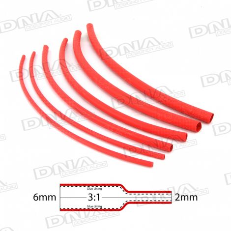 Red Heat Shrink With Glue 6mm - 10 Pack