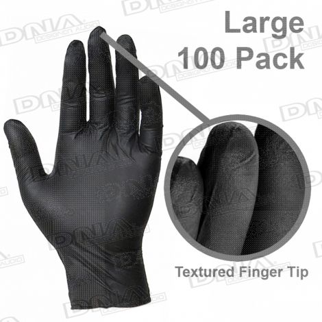 Nitrile Gloves Black Large - 100 Pack