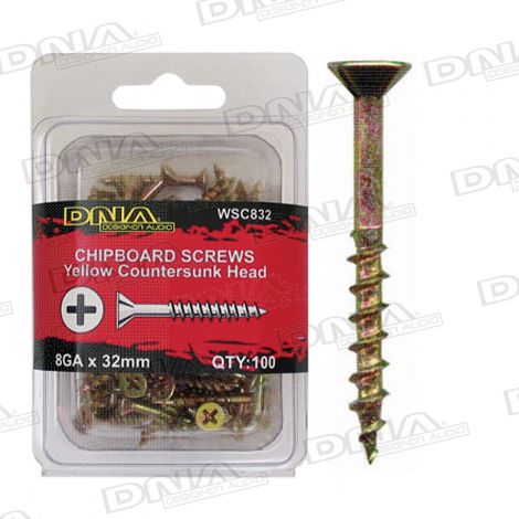 32mm Chipboard Screws 8 Gauge - 100 Pack