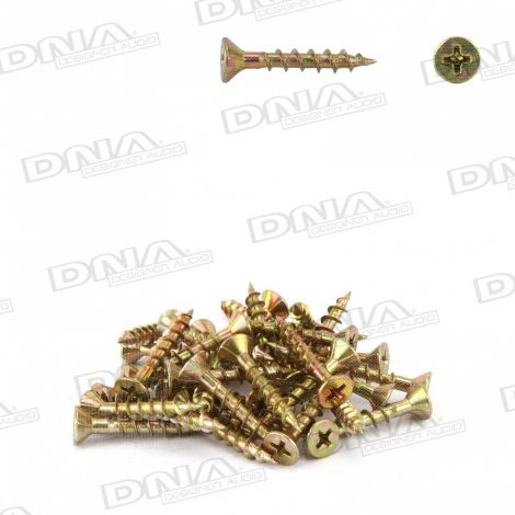 28mm Chipboard Screws 8G Zinc Yellow 100 Pack