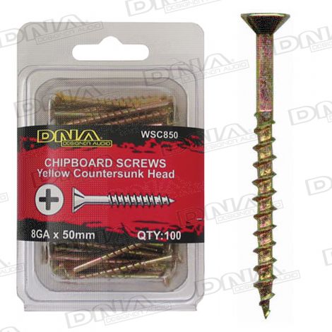 50mm Chipboard Screws 8 Gauge - 100 Pack