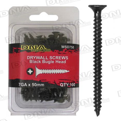 50mm Drywall Screws 7 Gauge Black - 100 Pack