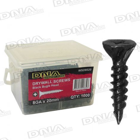 20mm Drywall Screws 8 Gauge Black - 1000 Pack