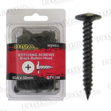 32mm Needle Point Screws Black - 100 Pack