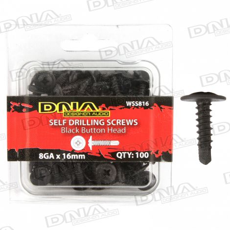 16mm Self Drilling Screw Black 8 Gauge - 100 Pack