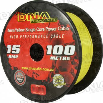 4mm Single Core Power Cable Yellow - 100 Metres