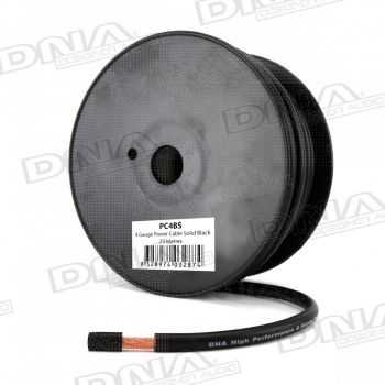 4 Gauge Power Cable Solid Black - 25 Metres