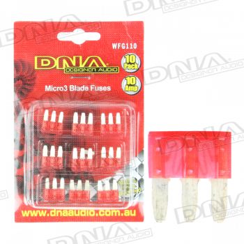 10 Amp Micro3 Fuse - 10 Pack