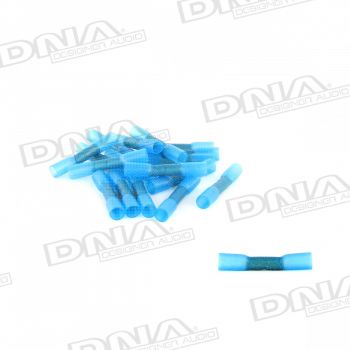 Blue Heat Shrinkable Glue Lined Butt Splice Crimp Joiner - 100 Pack