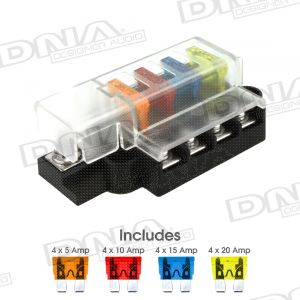 4 Way Blade Fuse Holder Block