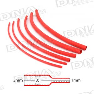 Red Heat Shrink With Glue 3mm - 10 Pack