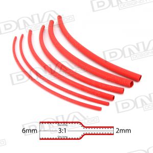 Red Heat Shrink With Glue 6mm - 10 Pack