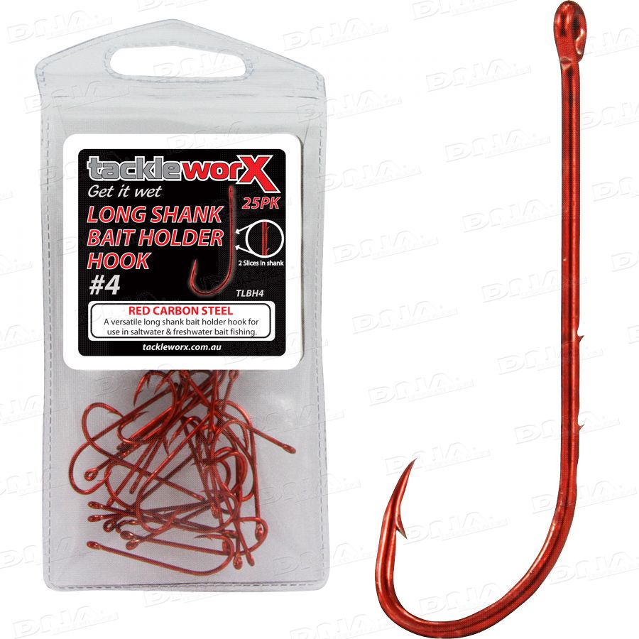 Long Shank Bait Holder Hook #4 - 25 Pack